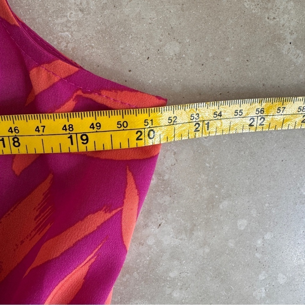 Fortune + Ivy Bright Pink Orange Sleeveless Faux Wrap Women Size M Knee Length - Picture 9 of 14